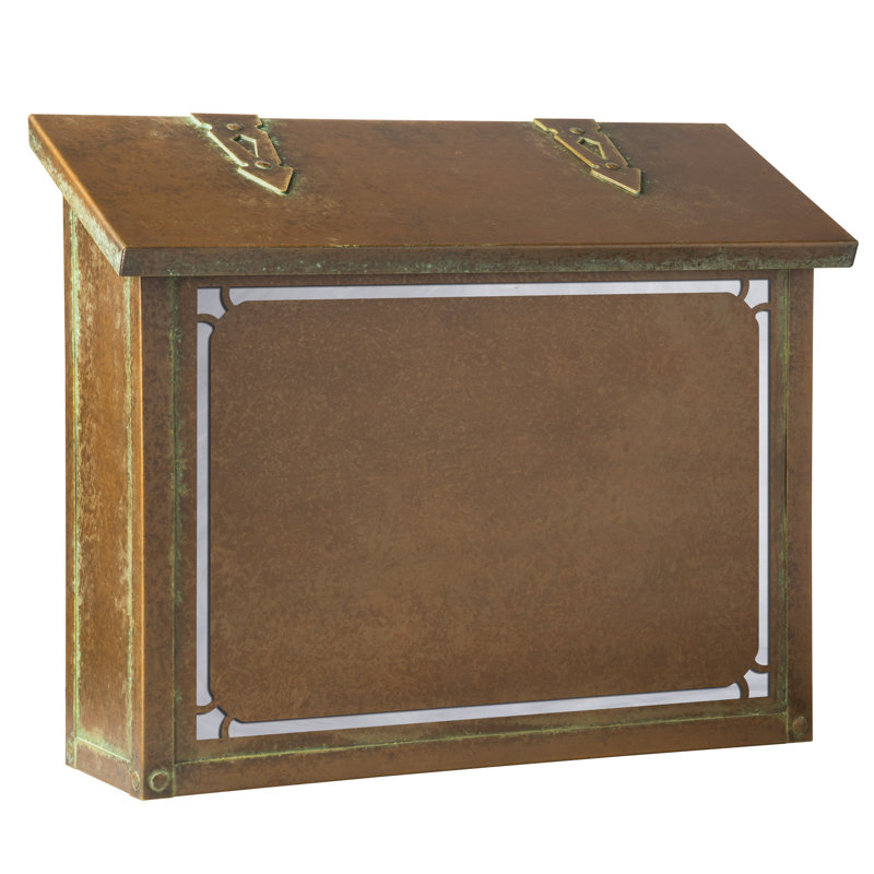 Monarch Metal Wall Mounted Mailbox, New Verde/Wispy White
