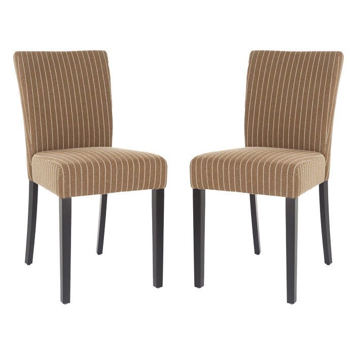 Chaise parsons Mavis KD, Brun / rayure crème