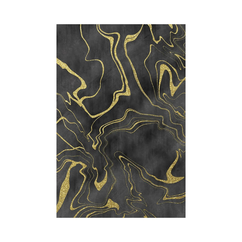 Golden Flows XI 1 Piece Wrapped Canvas Painting, 20.32 cm H x 30.48 cm W