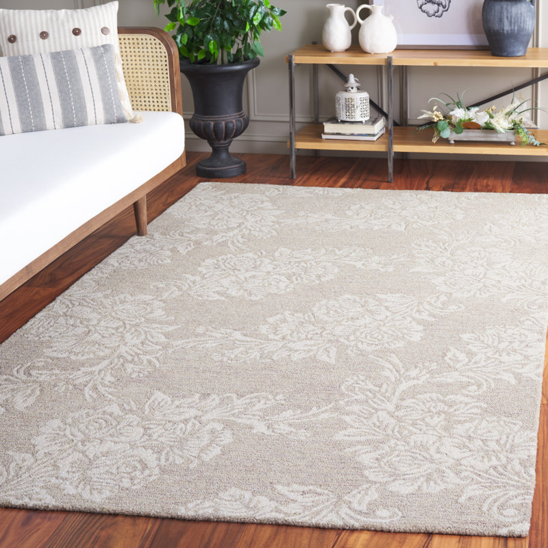 Ratha Hand Tufted Performance Floral Rug, Rectangle 5' x 8'