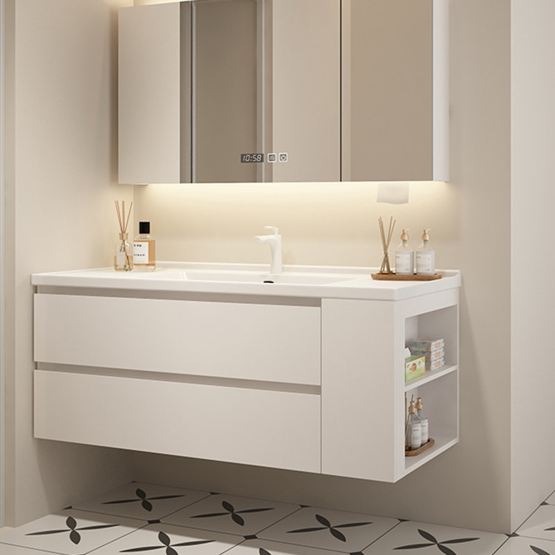 Modern simple cream style bathroom cabinet