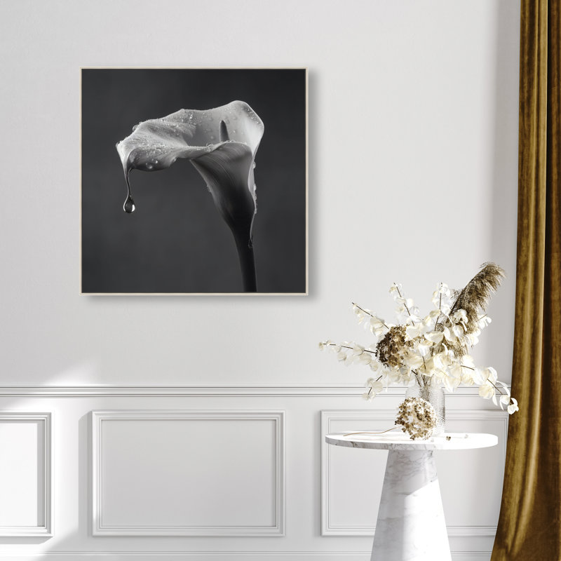 Midnight Rain Print by Oliver Gal, 31"H x 31"W, Silver Floater Frame
