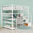 Full Metal Loft Bed With Light Strips, L-Shaped Desk, USB Ports And Storage Stairs-1108581300