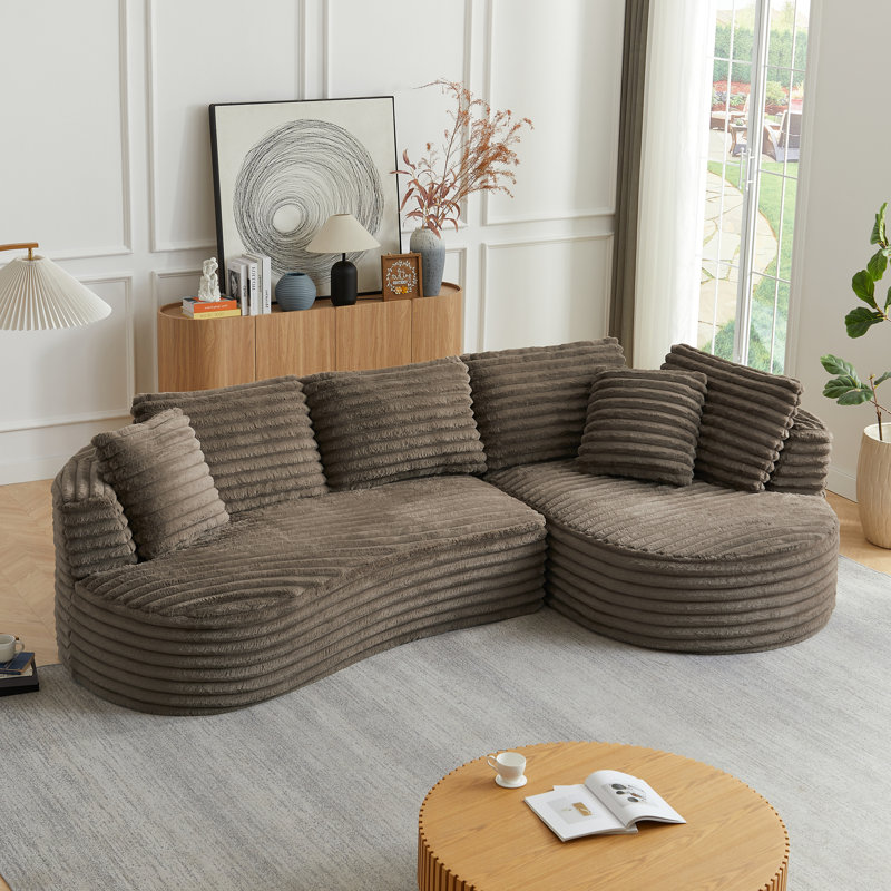 Canapé modulaire surdimensionné moderne en forme de L surdimensionné, Marron foncé