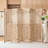 67'' H Solid Wood Room Divider - Floral Serenity Folding Screen with Leaf Cutout Design-44958761-44958765