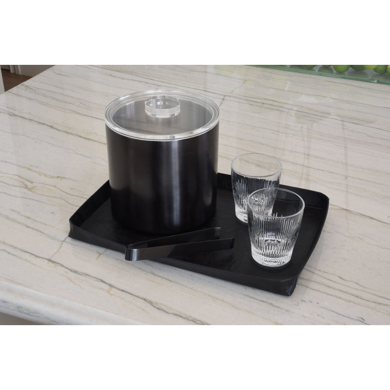 Seau à glace en acier inoxydable brossé, Noir mat