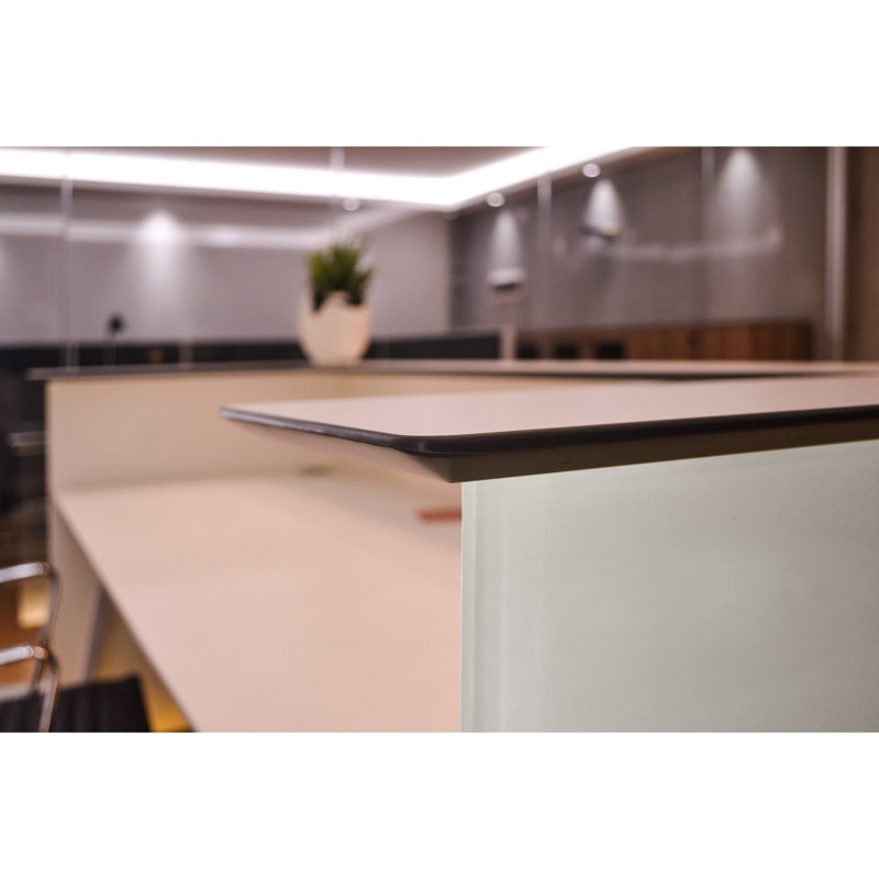 Candus Rectangle Glass Reception Desk