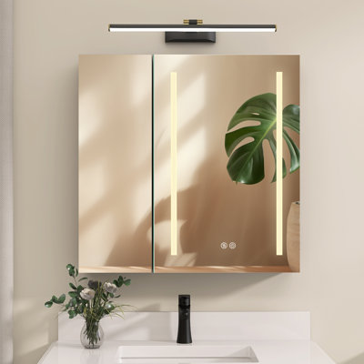 Pharmacie Cvetelin 30 W 30 H avec miroir 4 tablettes