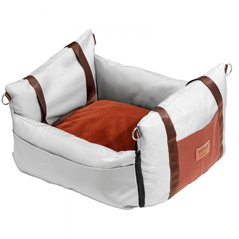 Siège d'auto pour chien de 25 po et moins, Gris / rouge