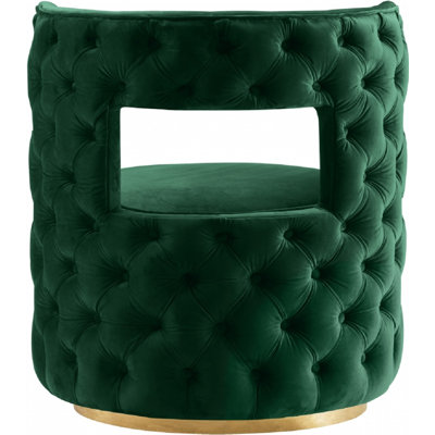 Fauteuil d'appoint pivotant en velours Demetric