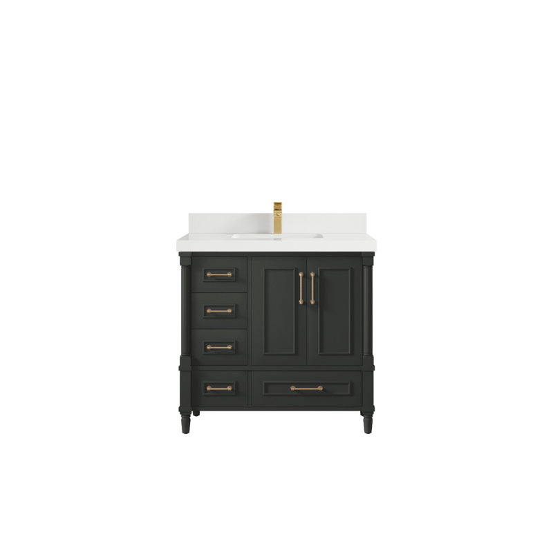 Aberdeen 36'' Single Bathroom Vanity with Top, White