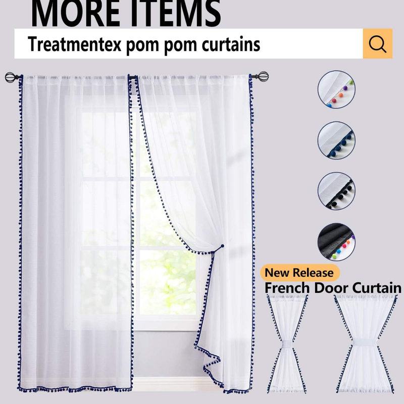 Carollyn Semi Sheer Curtain Pair