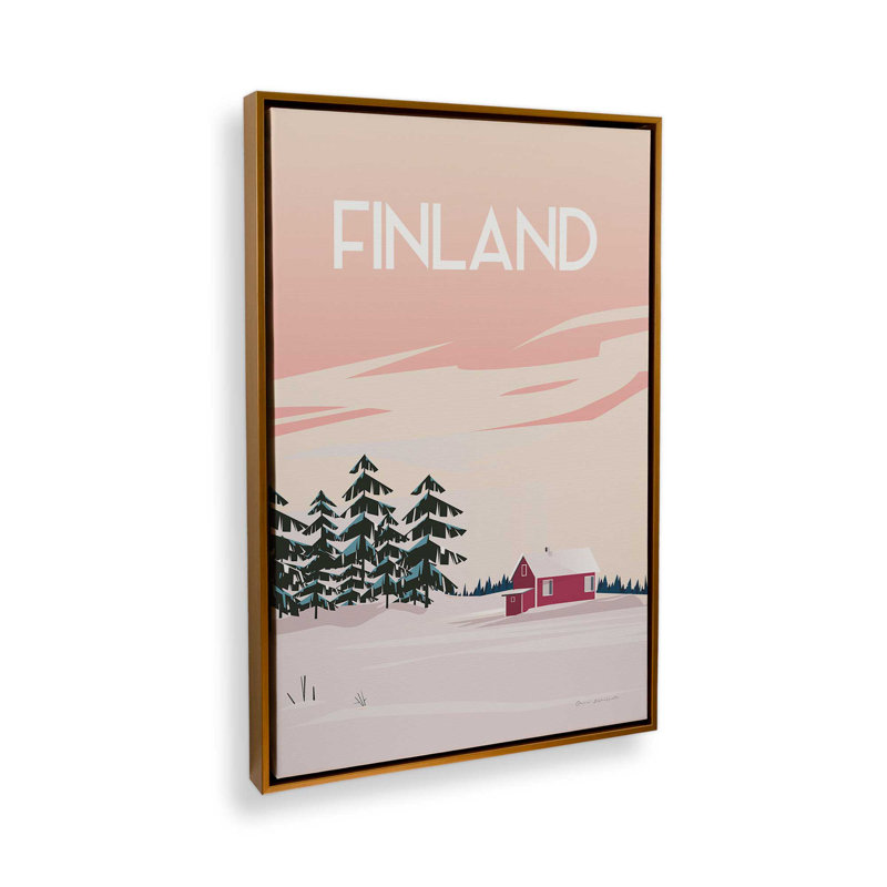 Reproduction d'affiche sur toile dans un cadre en chrome poli, Cadre doré, H 36,75 po x l 24,75 po x P 1,75 po