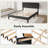 Platform Bed Frame with Upholstered Adjustable Headboard, No Box Spring Needed-147720052-147720051