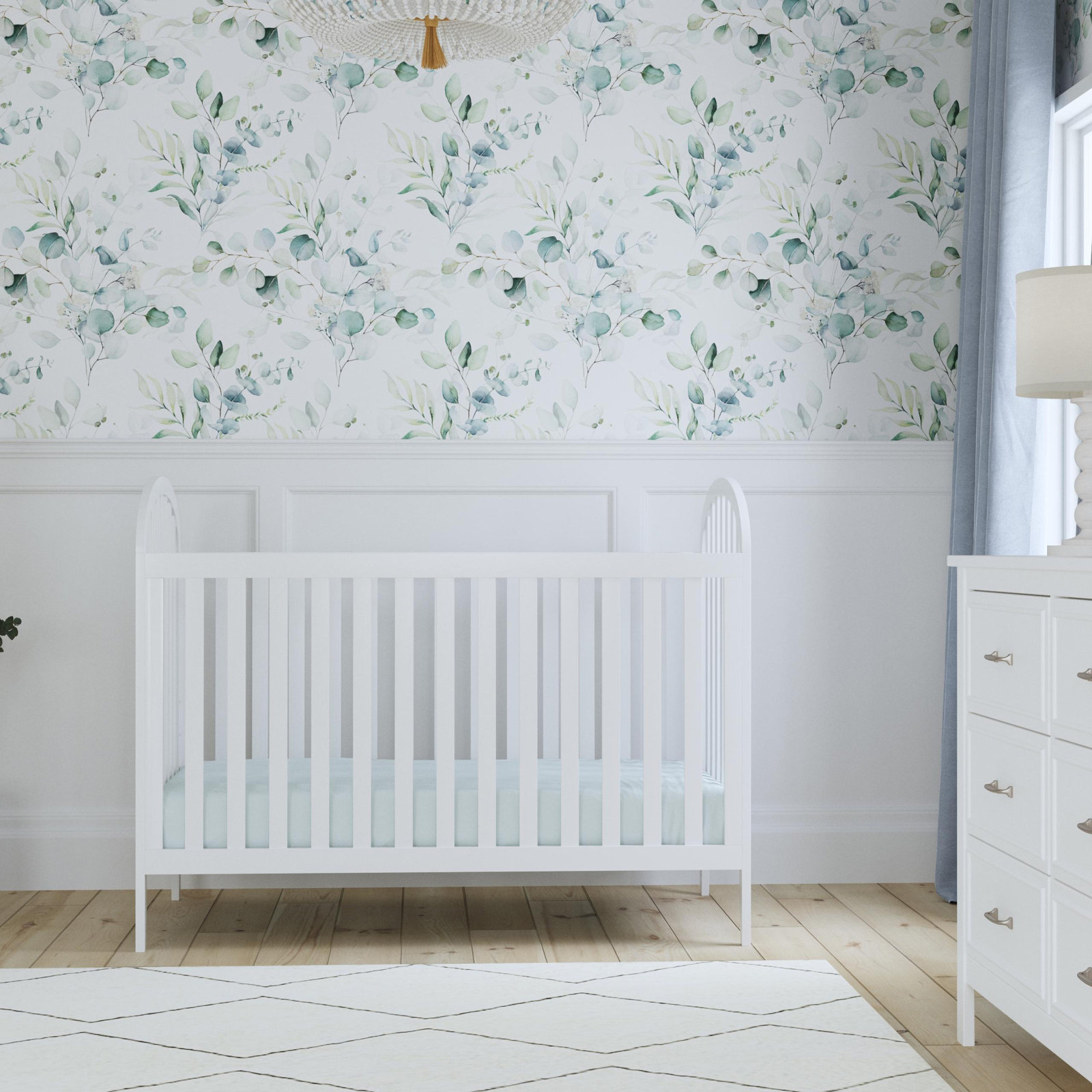 Beau Pine 3-in-1 Convertible Crib, White