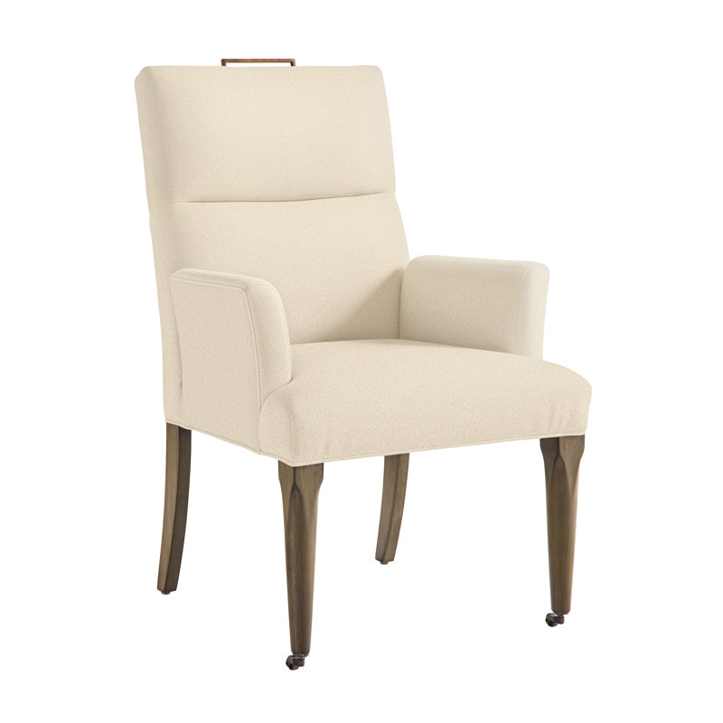 Thom Filicia Home Fabric Tight Back Arm Chair with Wheel, Hampton, Kimoni Natural