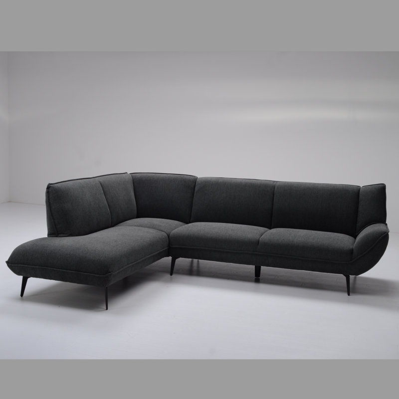 Grand canapé de 106 pouces, mélange de deux tons de gris anthracite, sensation de siège à rebond élevé, avec canapé Noble