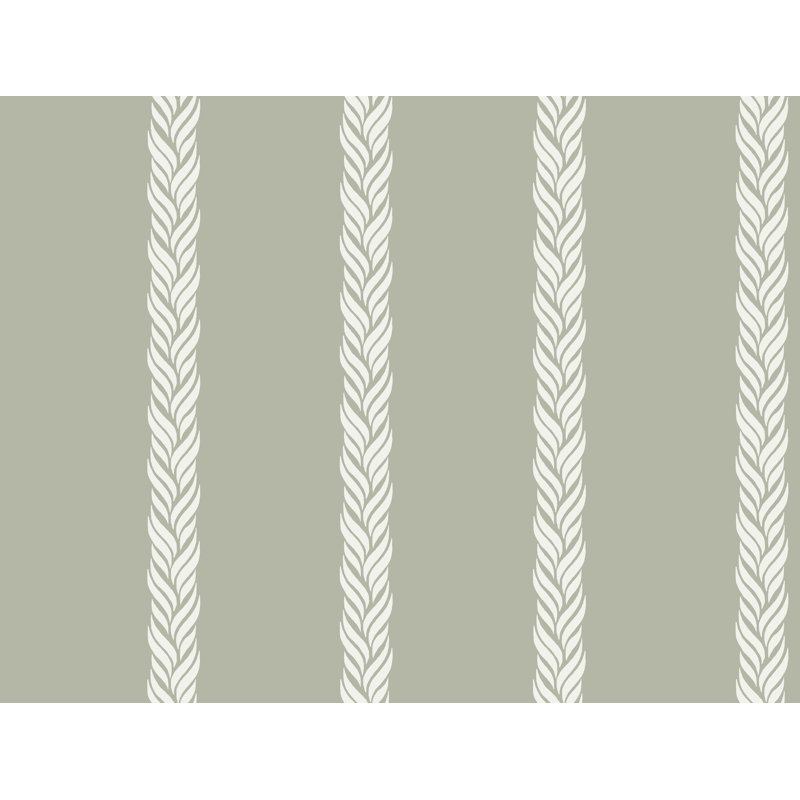 Braided Stripe Striped Wallpaper Double Roll by Ronald Redding, Green
