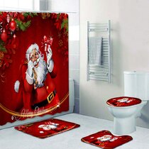 Red Lips Shower Curtain Bath Mat Toilet Cover Rug Bathroom Decor Set Home  Living Waterproof Bath Curtain Sets Mat Non-Slip Bathroom Rug Set Bathroom  Accessories Decor Toilet Seat Cover Home Decoration