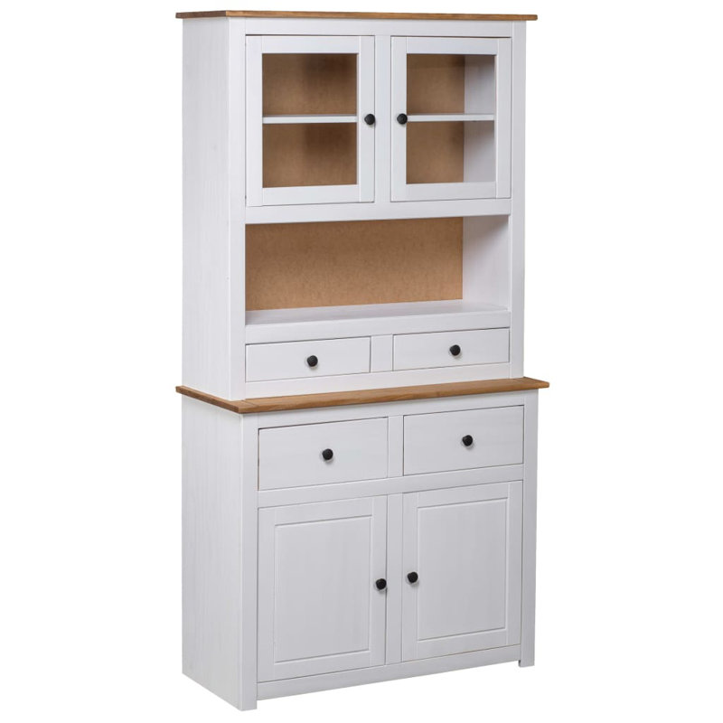 Amaris Display Cabinet, White/Natural