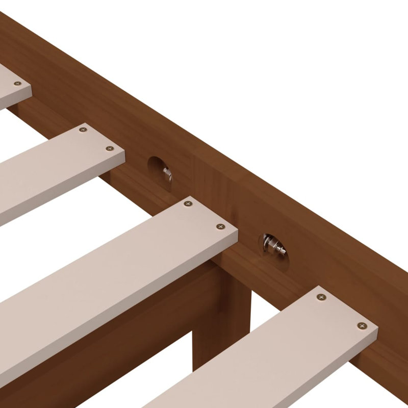 Bed Frame Solid Wood, honey brown, 90 x 200cm