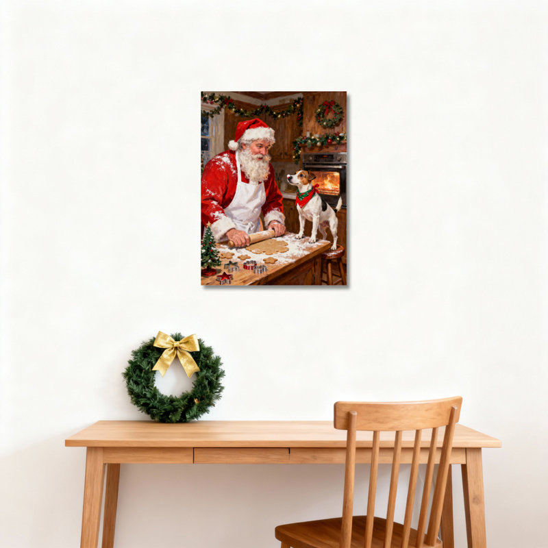 Art mural sur toile Père Noël, H 18 po x l 12 po