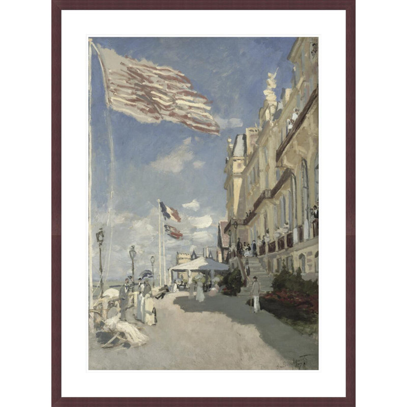 Hôtel des roches noires. Trouville par Claude Monet - estampe numérique encadrée, H 41,5 po x l 31 po