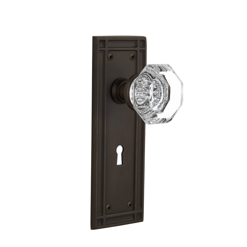 Mission Plate with Decorative Keyhole and Waldorf Door Knob, Oil-Rubbed Bronze