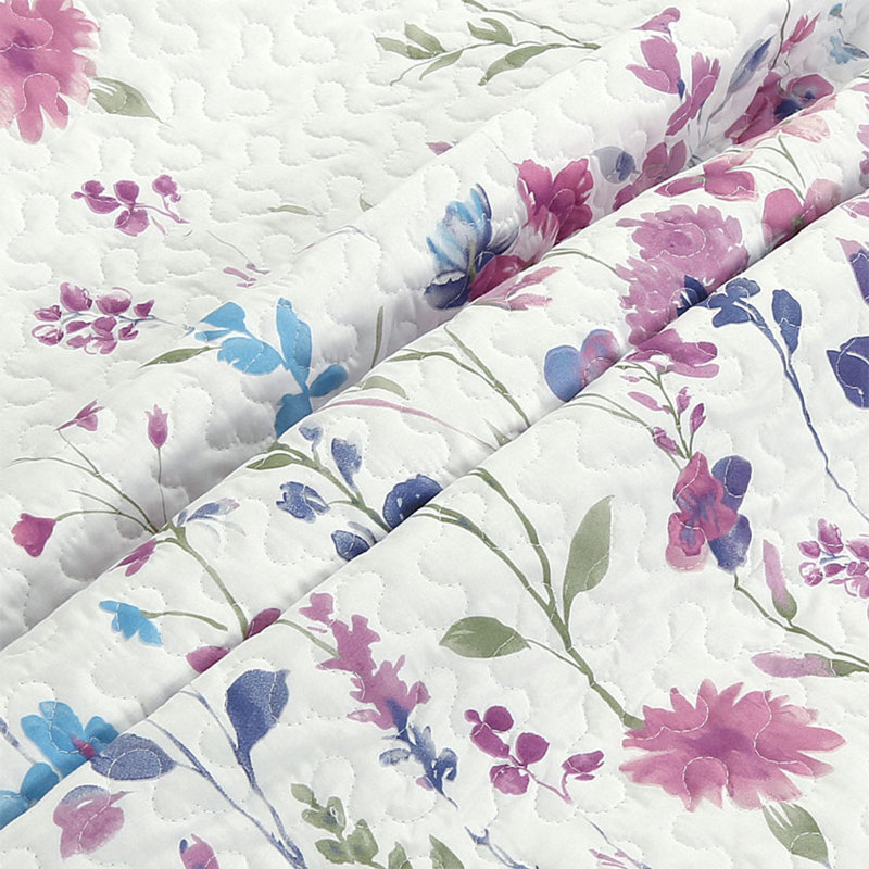 Floral Coverlet, King Coverlet/Bedspread + 2 King Shams