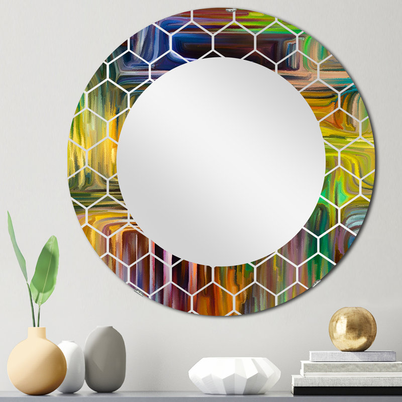Color Fusion I - Miroir mural moderne, 24 po x 24 po