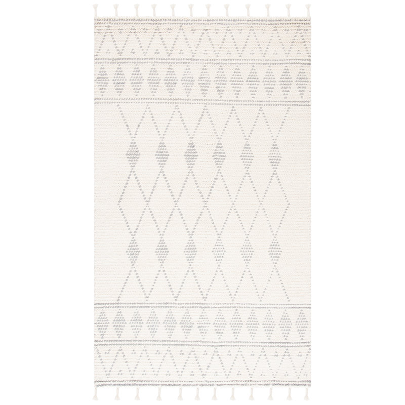 Segal Hand Woven Wool Geometric Rug, Rectangle 4' x 6'