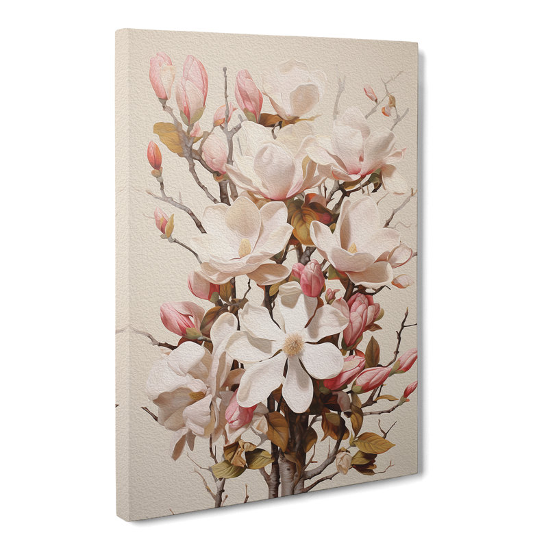 Magnolia Flower Dadaism - Wrapped Canvas Print, 50cm H x 35cm W x 3cm D