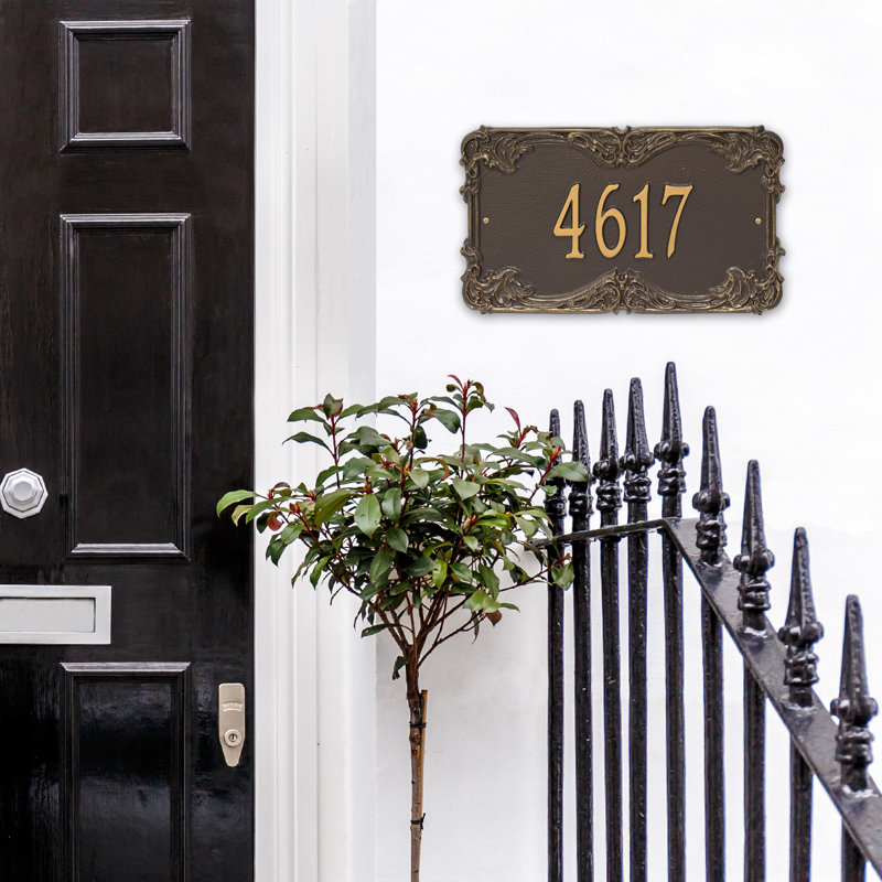 Signature Series 1-Line Wall Address Plaque, Yes, Gold, Bronze