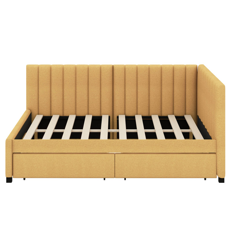 Keallan Upholstered Daybed, Yellow