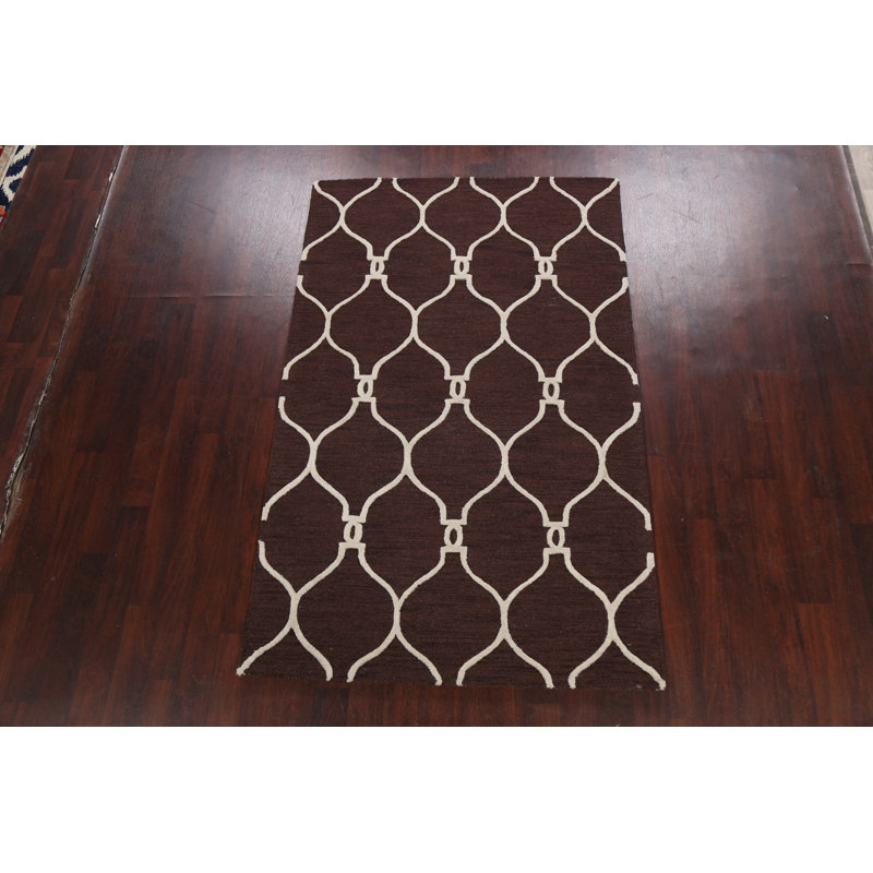 Wool Geometric Indoor Rug, Rectangle 5' x 8'