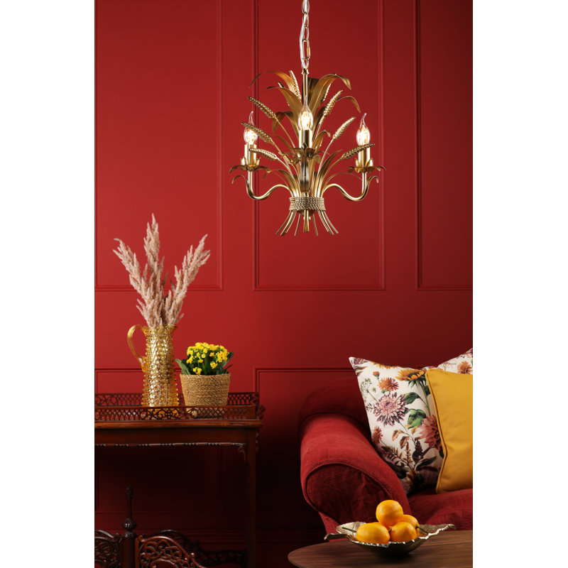 - Light Gold Pendant, 3 Lights, 193cm H x 40cm W x 40cm D