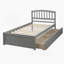 Base de lit plateforme en bois avec deux tiroirs et tête de lit-247153565