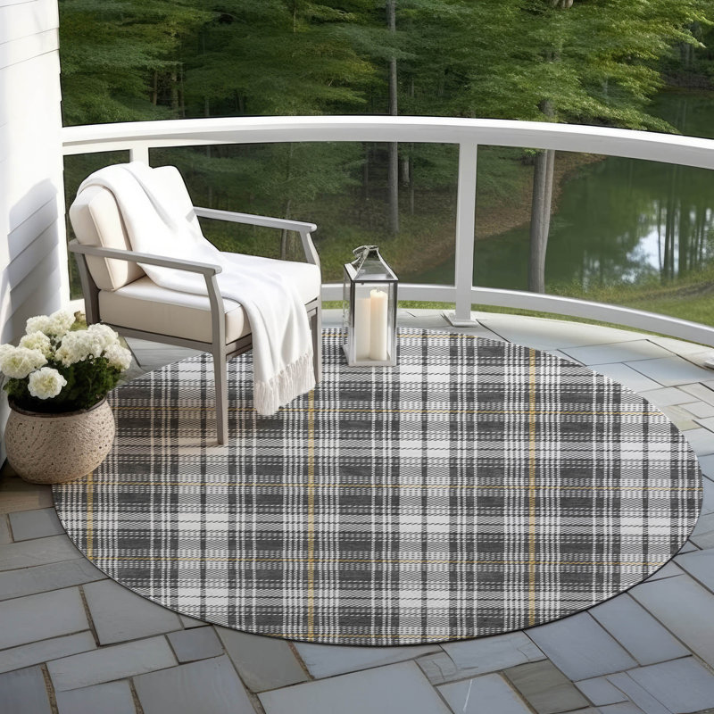 Machine Washable Indoor/Outdoor Chayden ACN993 Rug, Round 8'