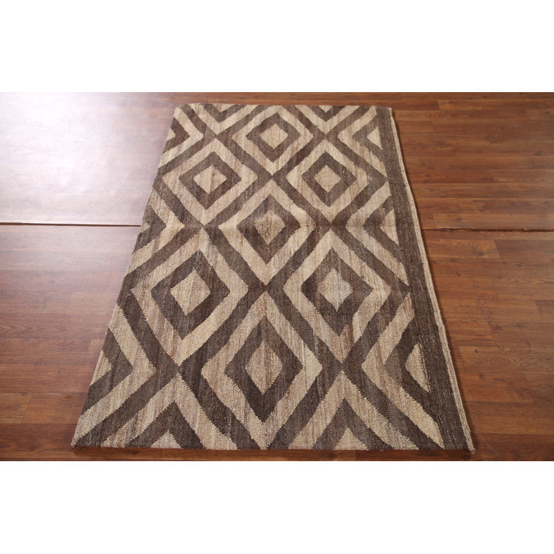Tapis géométrique en laine Kilim