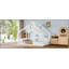 Lit double pleine grandeur avec fenêtre et petite tablette, lit en bois massif avec toit en forme de maison, sans sommier nécessaire, blanc-129230725-129230730