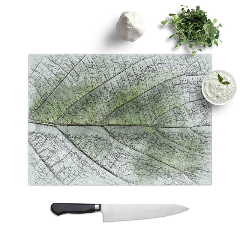 Tempered Glass Leaf Pathways Chopping Board, 20 cm x 28.5 cm
