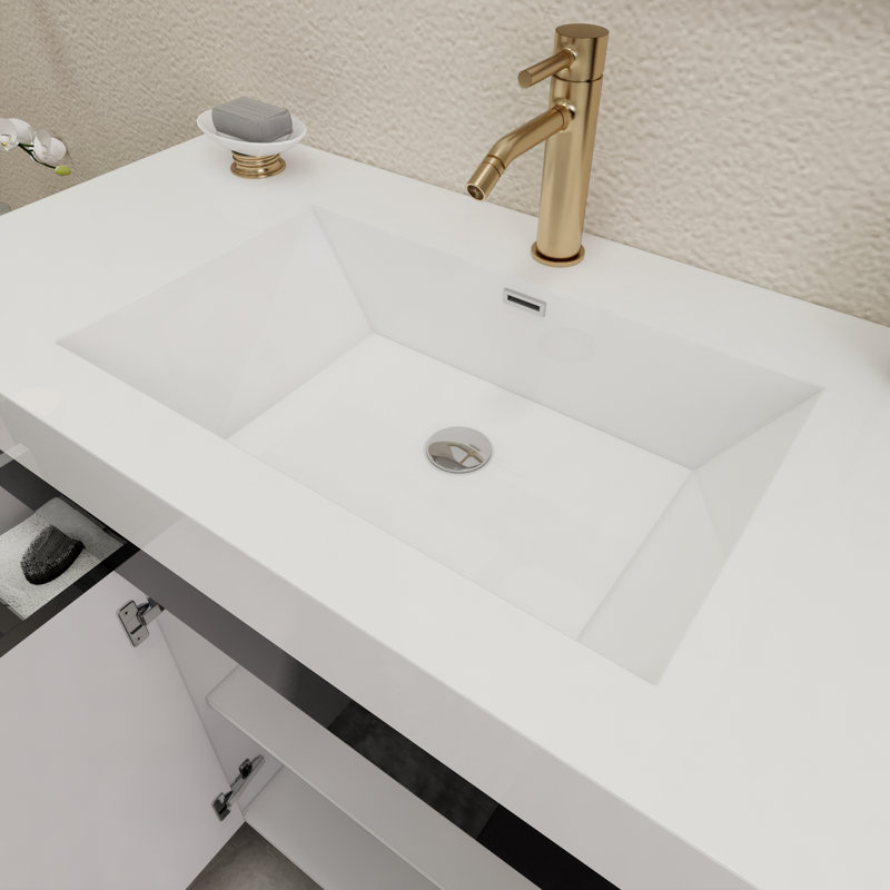 Elsa 59" Black Wall-Mounted Single Bathroom Vanity