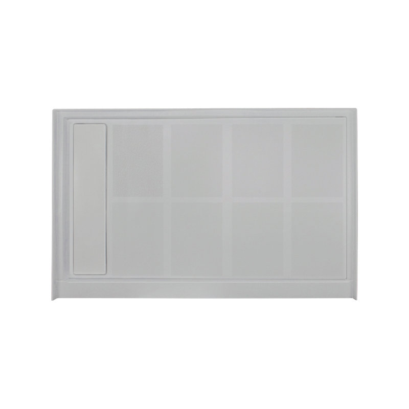Base de douche à seuil simple 32 po x 48 po avec housse de drain, Côté gauche, Gris