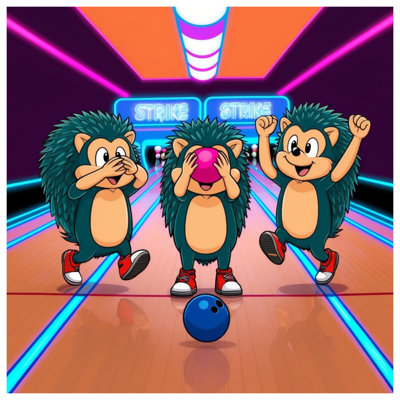 Caricature de hérissons de bowling