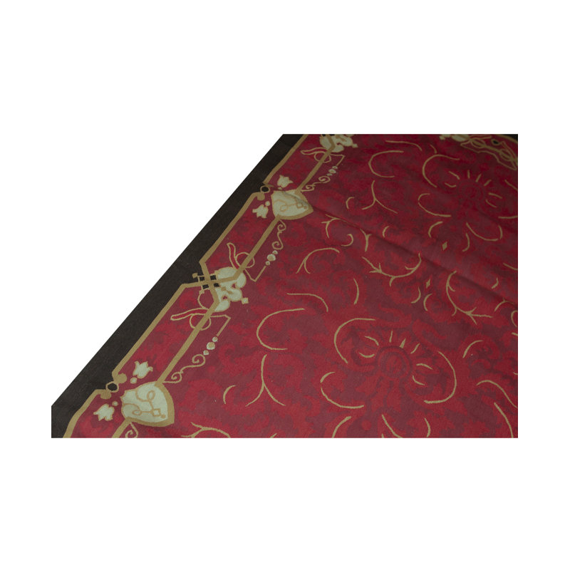 Wool Floral Area Rug in Red