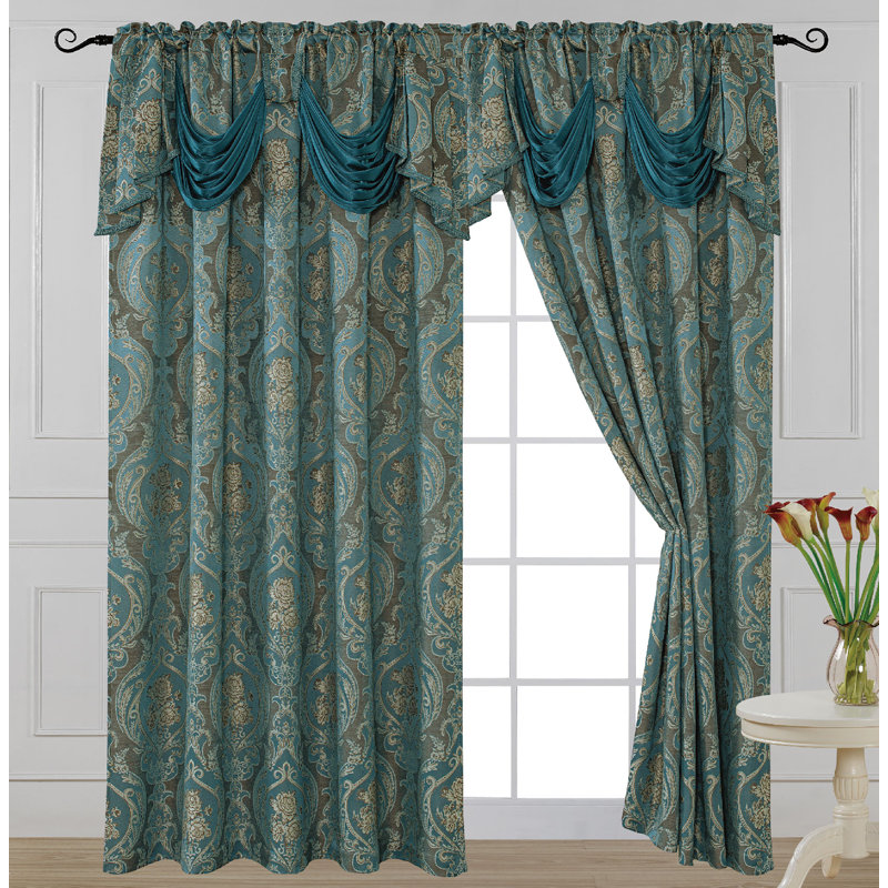 Panneau de rideau simple obscurcissant en polyester Vanwert, Bleu