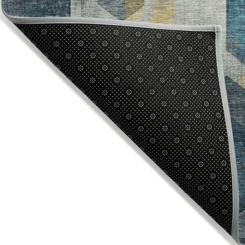 Tapis bleu sarcelle lavable à l'extérieur 3 pi x 5 pi bleu sarcelle