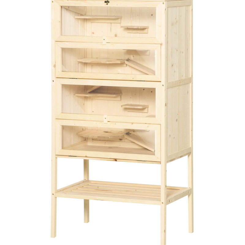 Maison pour 5 hamster en bois avec plateau à charnières et option de rangement