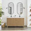 Meuble-lavabo double 60 po en gris cendré délavé avec plateau en pierre composite Séoul