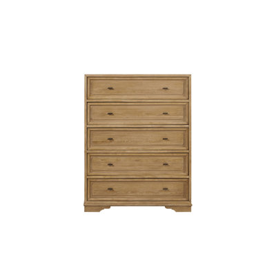 Hickory 5 Drawer Chest -Cashew